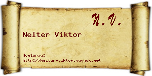 Neiter Viktor névjegykártya